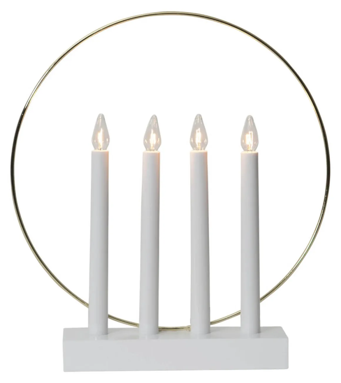 GLOSSY Träljusstake 32cm Vit