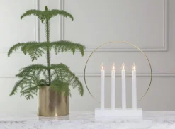 GLOSSY Träljusstake 32cm Vit