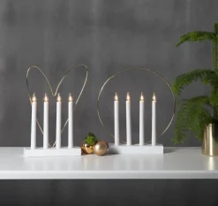 GLOSSY Träljusstake 32cm Vit