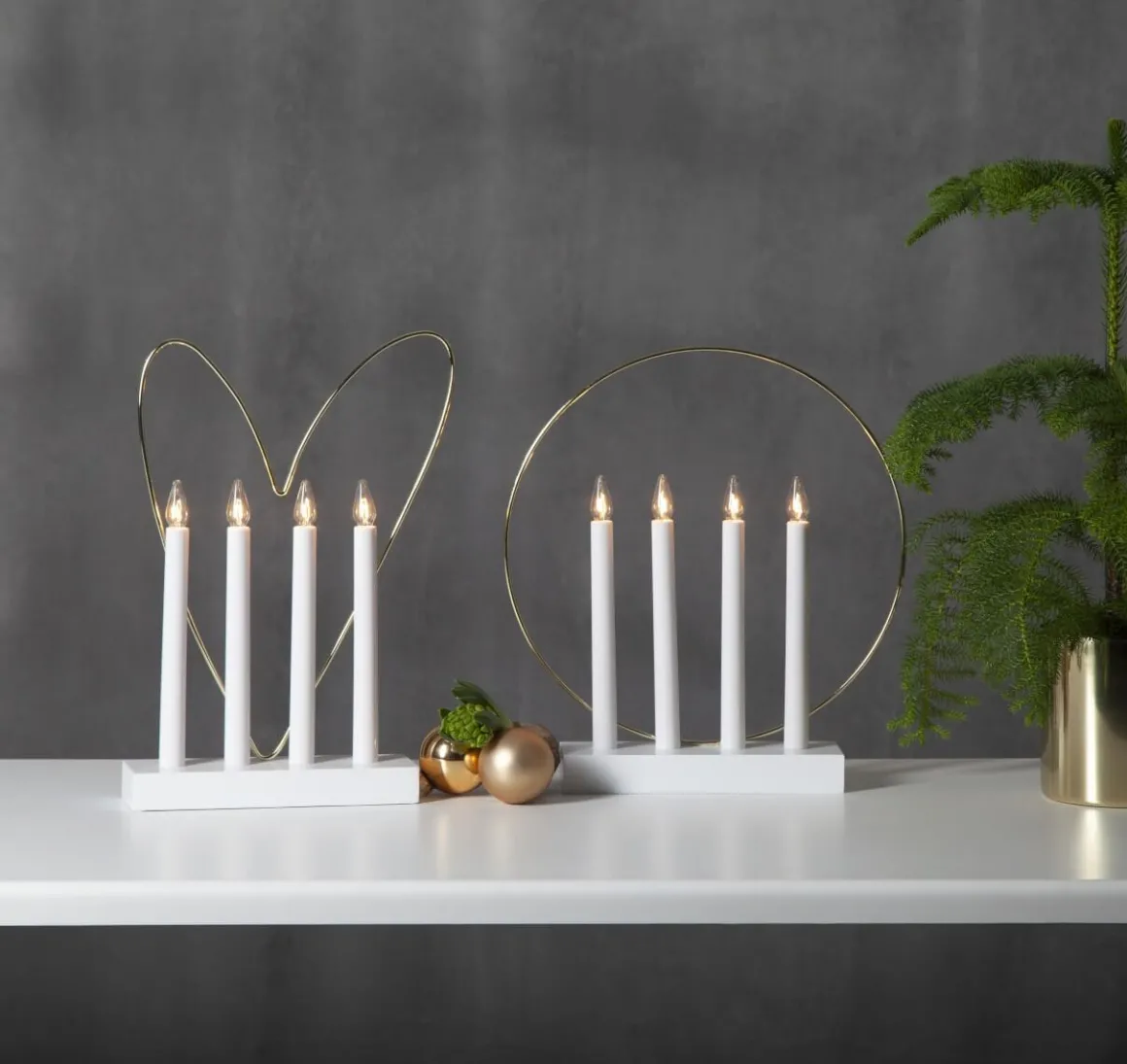 GLOSSY Träljusstake 32cm Vit