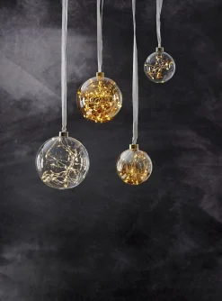 GLOW Glaskula 10cm 15LED Transparent