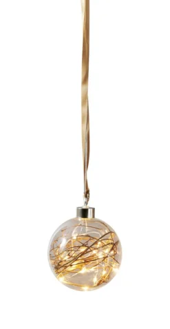 GLOW Glaskula 15LED 10cm Transparent