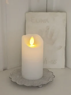 Glow LED Blockljus 10cm Vit