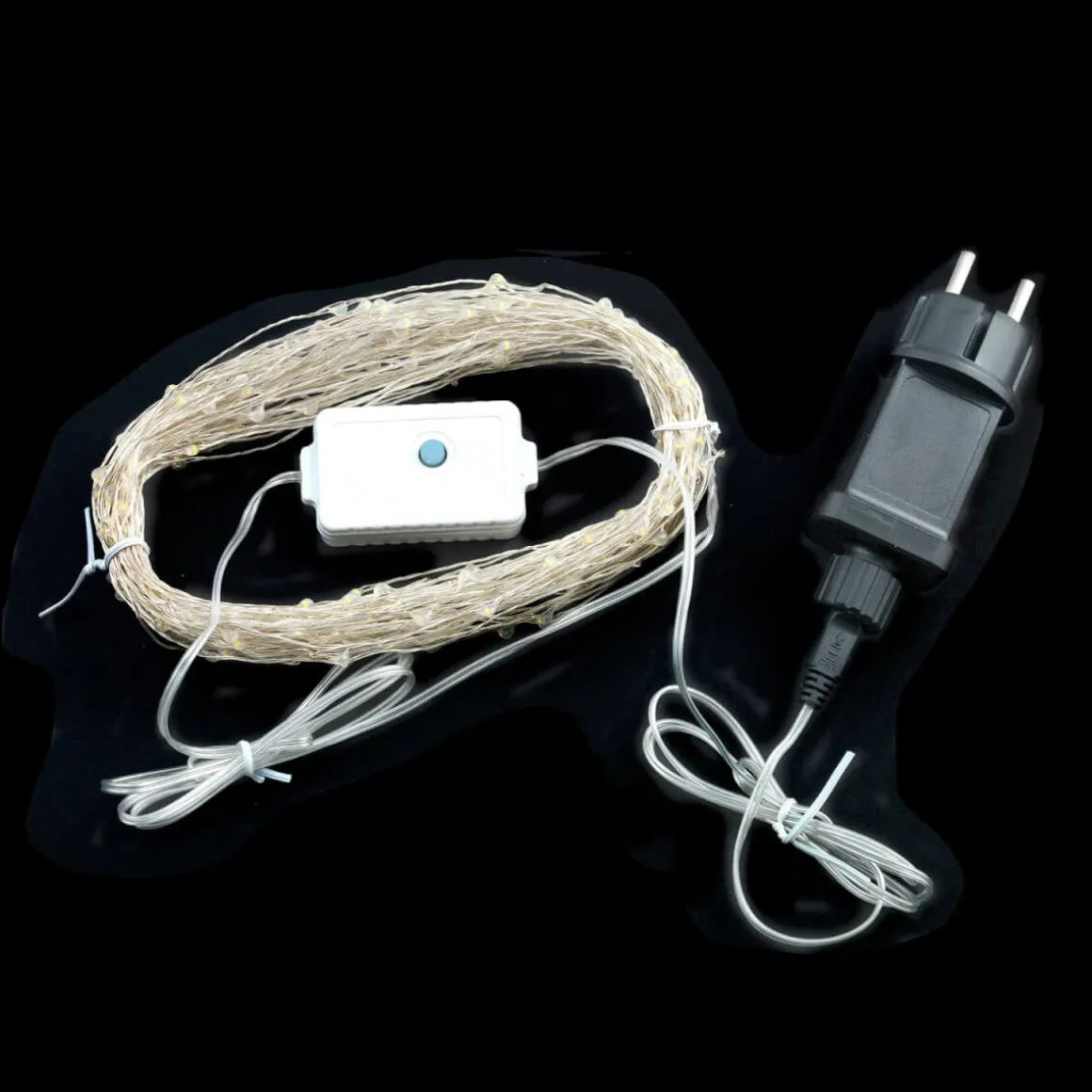 GNISTRA Ljusslinga 25m Kallvit 250LED Transformator