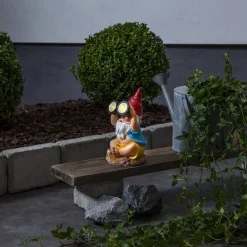 GNOMY Kikare Solcellsdekoration 22cm Flerfärgad