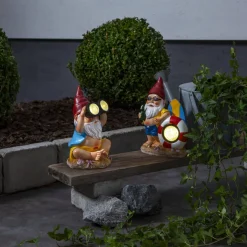 GNOMY Kikare Solcellsdekoration 22cm Flerfärgad