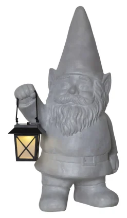 GNOMY Solcellsdekoration Tomte 53cm Grå