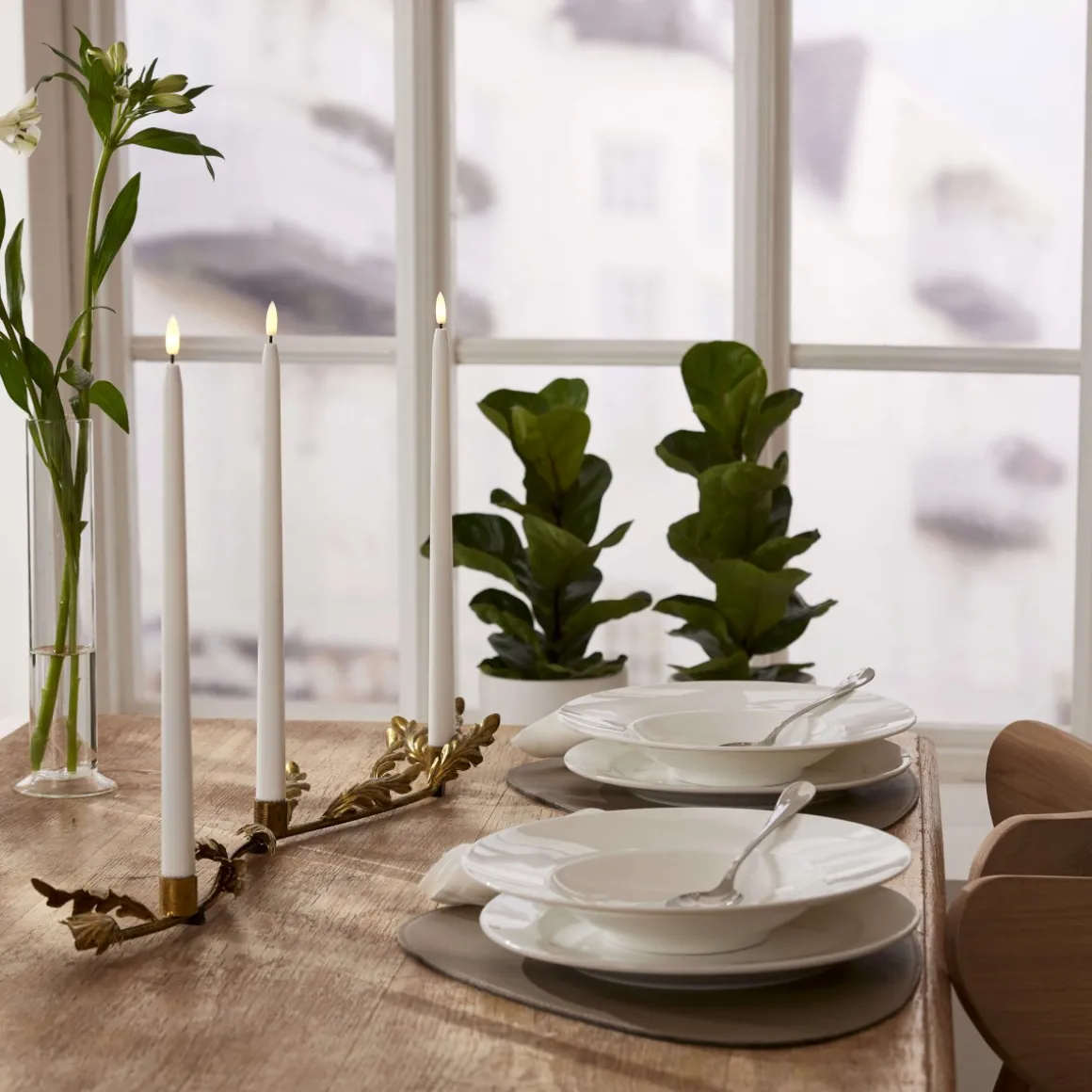 GRACE Ljusstake 80cm Antikmässing