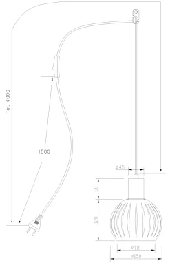 GRAFIKA Fönsterlampa 19cm Svart