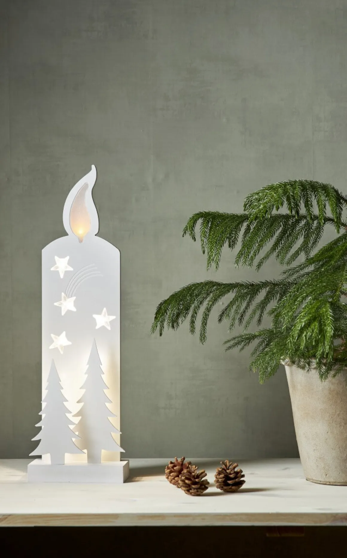 GRANDY Batteridekoration 50cm Vit/Varmvit