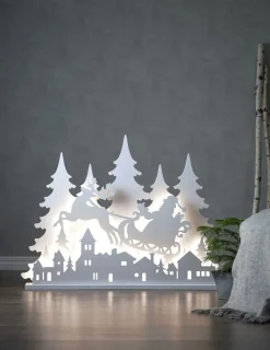 GRANDY Tomte & Släde 127LED 1,21m Vit