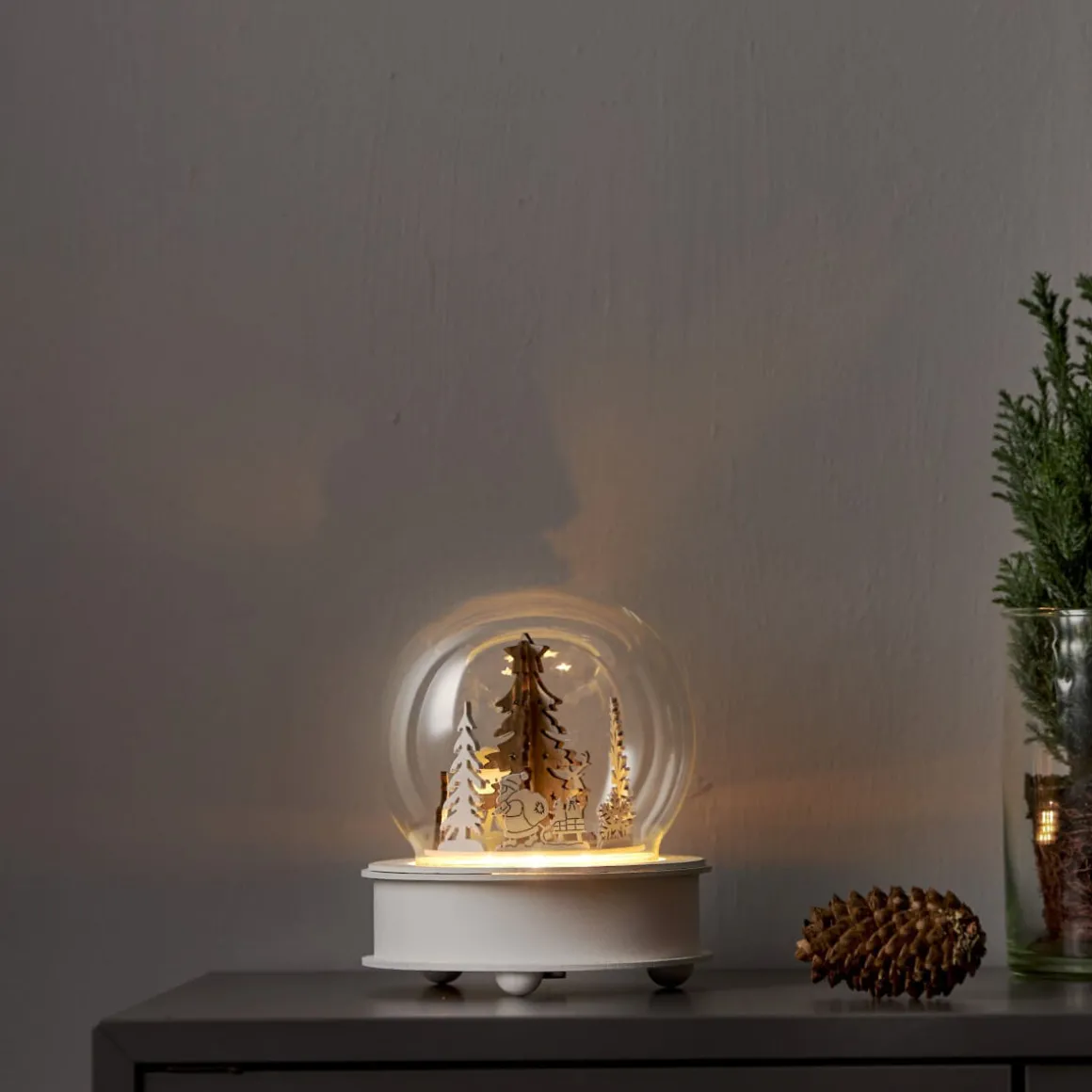 GRAUBERG Bordsdekoration Batteri 17cm Grå