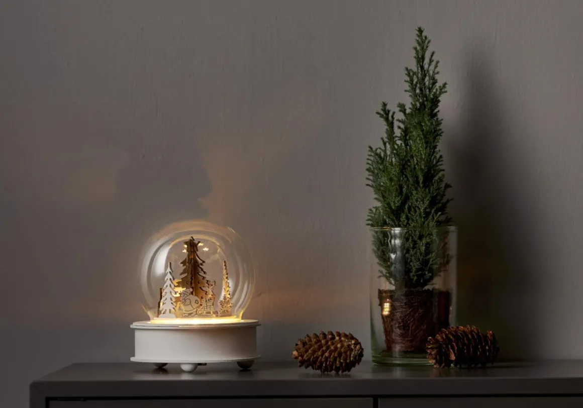 GRAUBERG Bordsdekoration Batteri 17cm Grå