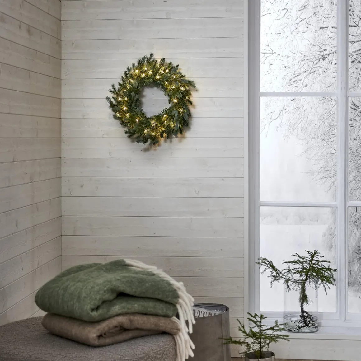 GREYLAND Krans Batteri 55cm Grön