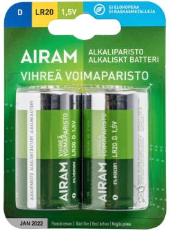 GRÖN POWER 2-Pack LR20 D 1,5V Batteri