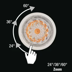 GU10 Zoom 7W 3000K 500lm LED-Lampa 3-Stegs dimbar