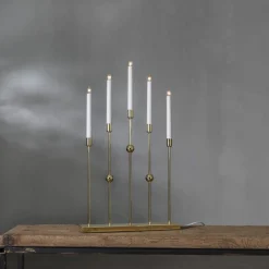 GUSTAVO Ljusstake 5L 64cm Mässing