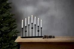 GUSTAVO Ljusstake 7L 37cm Svart