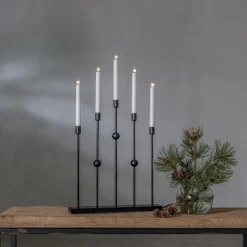 GUSTAVO Ljusstake 5L 64cm Svart