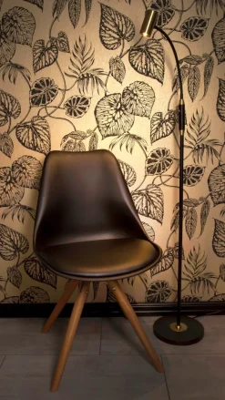 GUSTO Golvlampa Dimbar 135cm Svart/Matt Mässing