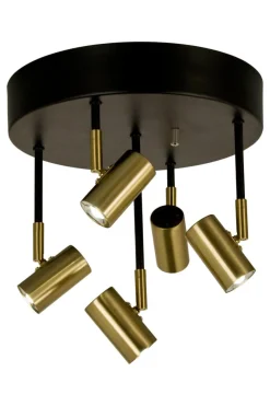 GUSTO Takspot Rund 5L Dimbar 30cm Svart/Matt Mässing