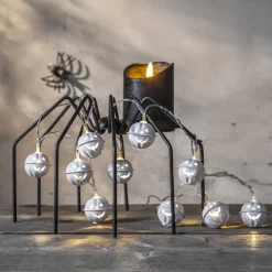 HALLOWEEN Ljusslinga Batteri 1,35m 10LED Varmvit/Vit