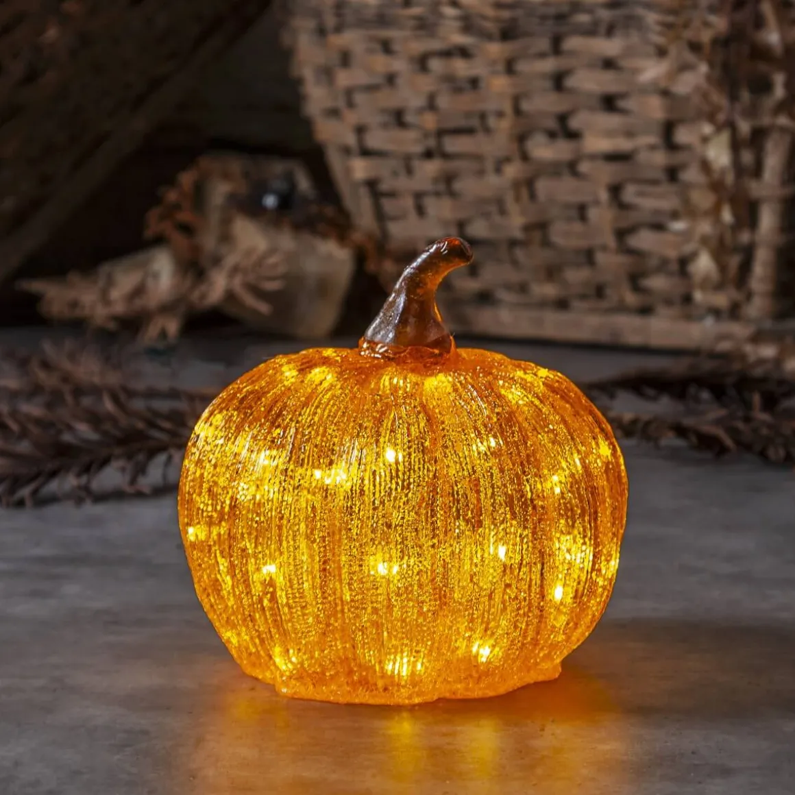 HARVY DekorationsPumpa Batteri 20cm Orange