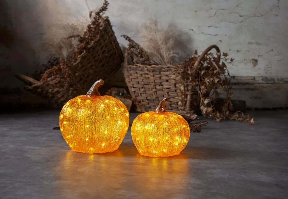 HARVY DekorationsPumpa Batteri 20cm Orange