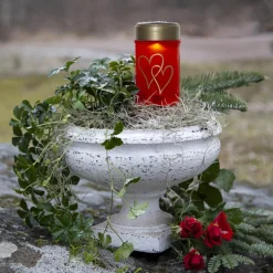 HEARTY Solcellsljus 12cm Röd