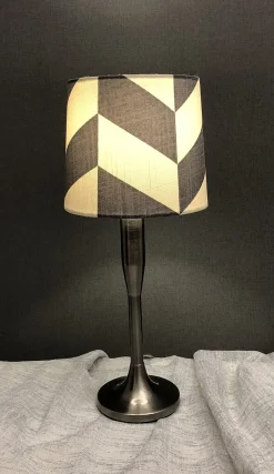 HERRINGBONE Lampskärm Linne 16cm Grå/Vit