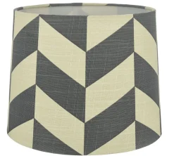 HERRINGBONE Lampskärm Linne 25cm Grå/Vit