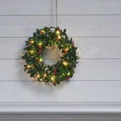 HOLLY Krans Batteri 30cm 20LED Grön IP44