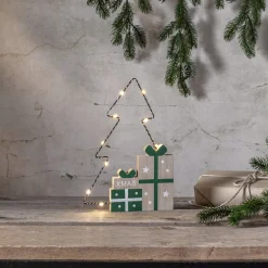 JOLLY Bordsdekoration Gran Batteri 27,5cm Grön