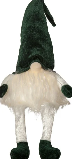 JOYLIGHT Dekorationsfigur Tomte Batteri 44cm Grön