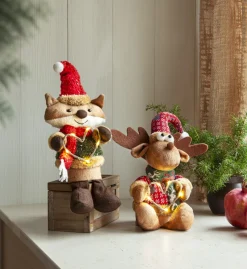 JOYLIGHT Dekorationsfigur Räv Batteri 21cm Brun