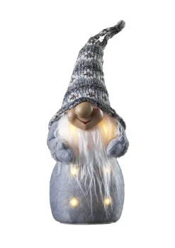 JOYLIGHT Dekorationstomte Batteri 40cm Grå/Grå