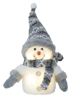JOYLIGHT Snögubbe Dekoration 25cm Grå/Vit