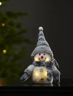 JOYLIGHT Snögubbe Dekoration 25cm Grå/Vit