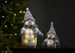JOYLIGHT Snögubbe Dekoration 25cm Grå/Vit