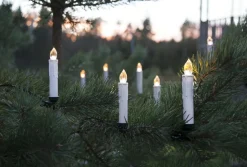 JULGRANSBELYSNING 10-Pack Trådlös Batteri 13cm Vit IP44