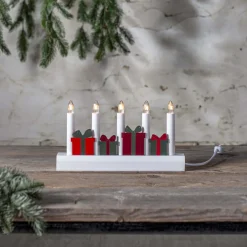 JULIA Paket Träljusstake 28cm Vit