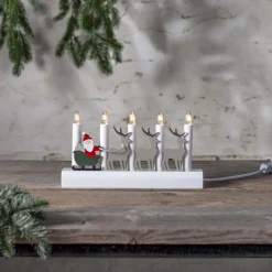 JULIA Släde Träljusstake 28cm Vit