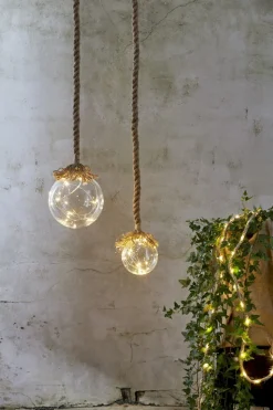 JUTTA Glasdekoration Batteri 15LED 15cm Beige