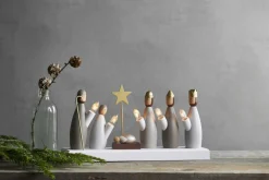 KRUBBA Träljusstake 33cm Flerfärgad