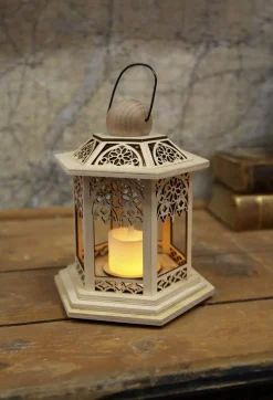 LACE Lykta 14cm LED Natur