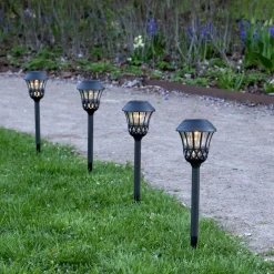 LACE Solcells-pollare 4-pack 31cm Svart