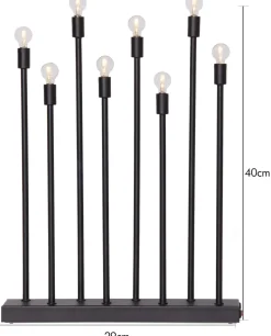 LADDA USB Ljusstake 40cm Svart