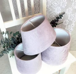 LAMPSKÄRM Sammet 22/14cm Rosa