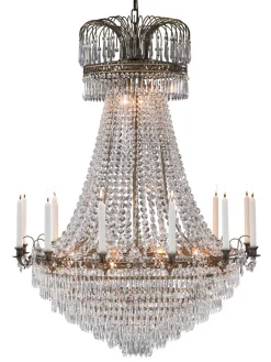 LÄCKÖ Kristallkrona 18L 125cm Antik/Brilliant