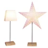 LEO Stjärna & Skärm på fot 43cm Vit/Ek
